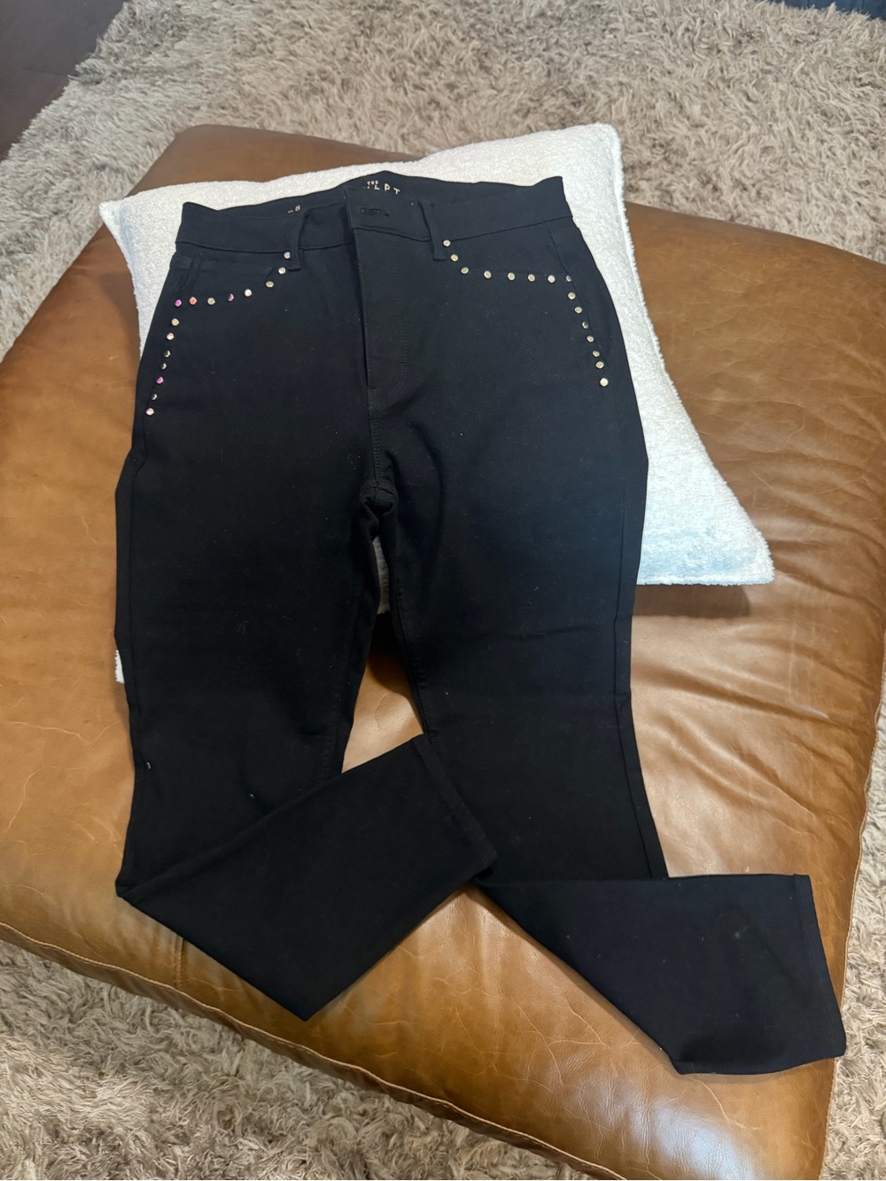 White House Black Market Black Jeans with Stud Accents